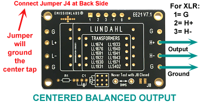 Balanced output with Lundhal transformers